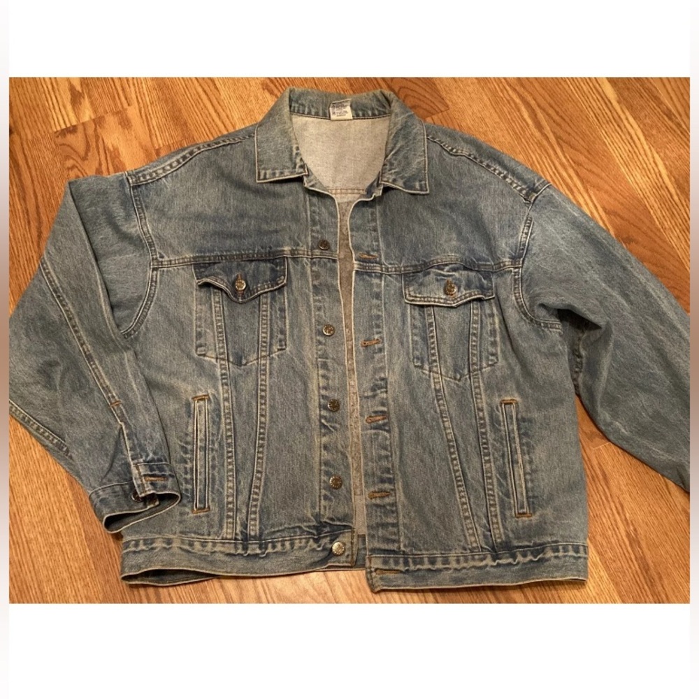 Vintage TYCA Embossed "John Boy & Billy Big Show Race Team” Denim Trucker Jacket